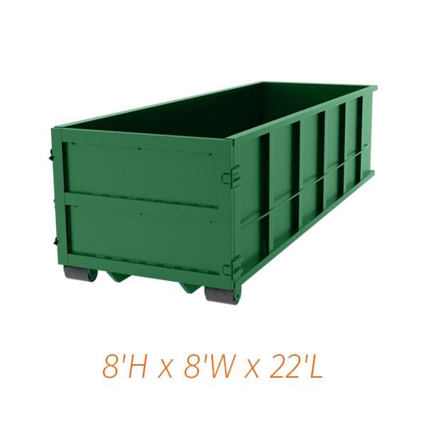 it may be possible to place a 40 yard dumpster on the street, but you will need to obtain proper permits and follow any local regulations